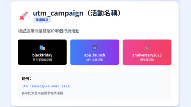 UTM活動名稱